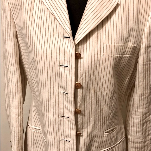 Vintage J Peterman Button down Equestrian style 💯% linen jacket. - Picture 3 of 11